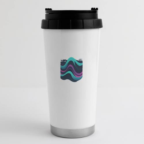 Abstract Wavy Ocean Pattern - 16 oz Travel Mug