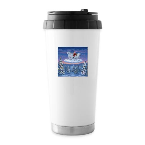 WinterHarbor Snowboat Art Tee - 16 oz Travel Mug