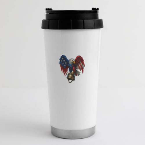 American Flag Bald Eagle - Helmet - 16 oz Travel Mug