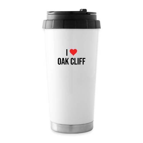 I Love Oak Cliff V1 outlines blk - Travel Mug