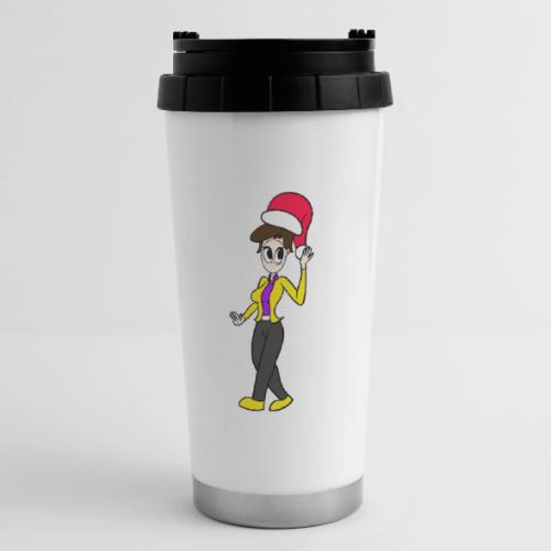 Dersy Wearing a Santa Hat - 16 oz Travel Mug