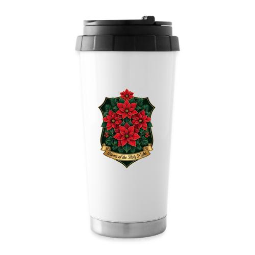 Poinsettia Crest T-Shirt - 16 oz Travel Mug