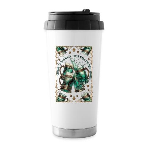 Cheers to Bad Ideas Tankards Graphic Tee - 16 oz Travel Mug