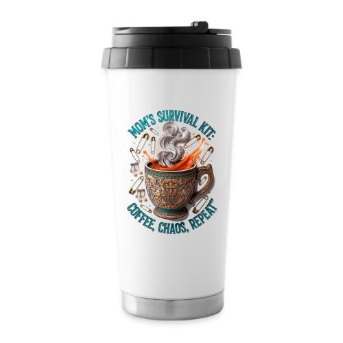 Mom's Survival Kit Tee | Coffee Chaos - 16 oz Travel Mug