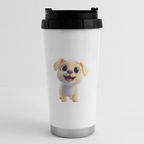 Playful 3D Baby Puppy Looking Up - 16 oz Travel Mug