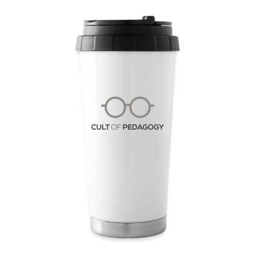 Cult of Pedagogy (grey/black text) - 16 oz Travel Mug