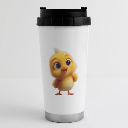 Cute Cartoon Yellow Chick with Big Sparkling Eyes - 16 oz Travel Mug