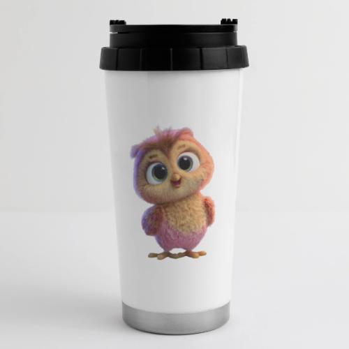 Adorable Baby Owl with Big Eyes - 16 oz Travel Mug