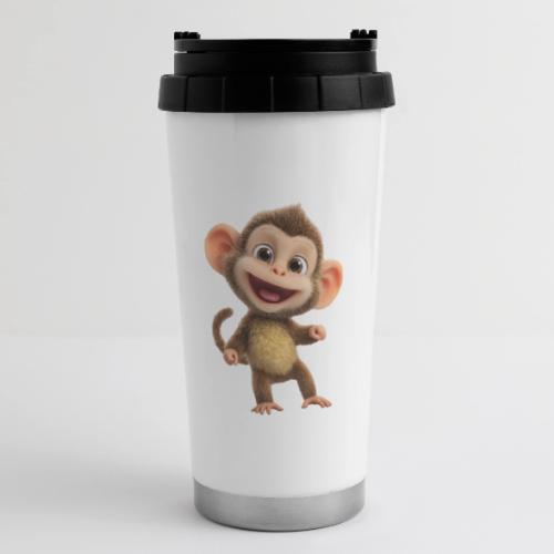 Happy Baby Monkey Standing - 16 oz Travel Mug