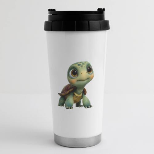 Adorable Cartoon Baby Turtle with Big Eyes - 16 oz Travel Mug