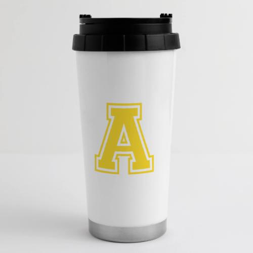 Letter A – Capital Athletic Alphabet Monogram - 16 oz Travel Mug