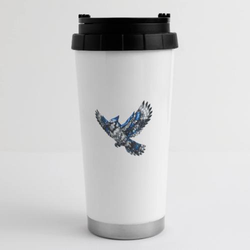 Silver Blue Jay in Flight - 16 oz Travel Mug