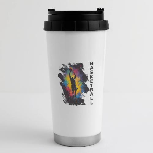 High Energy Basketball Paint Splatter Art - 16 oz Travel Mug