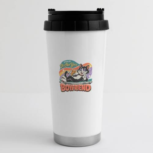 Sassy Cat Pride Pizza Retro Comic - 16 oz Travel Mug