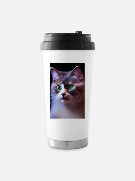 Cat - 16 oz Travel Mug - white