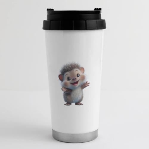 Playful Cartoon Hedgehog with Joyful Pose - 16 oz Travel Mug