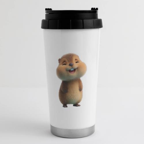 Joyful Cartoon Baby Beaver - 16 oz Travel Mug