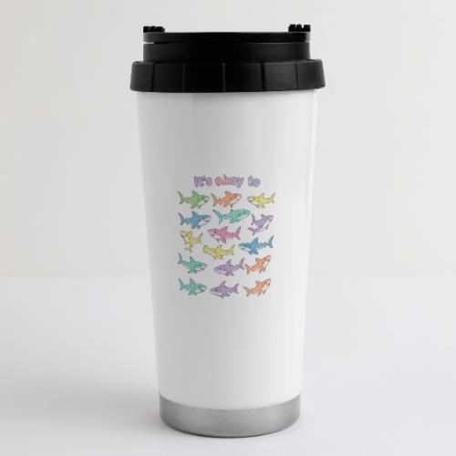 It’s Okay To – Cute Pastel Shark - 16 oz Travel Mug