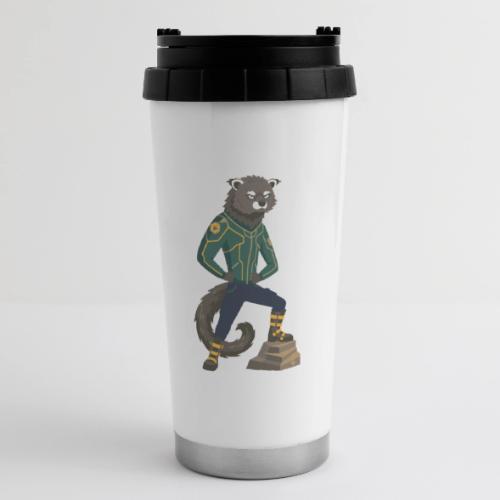 Raccoon Ranger in Neon Armor - 16 oz Travel Mug