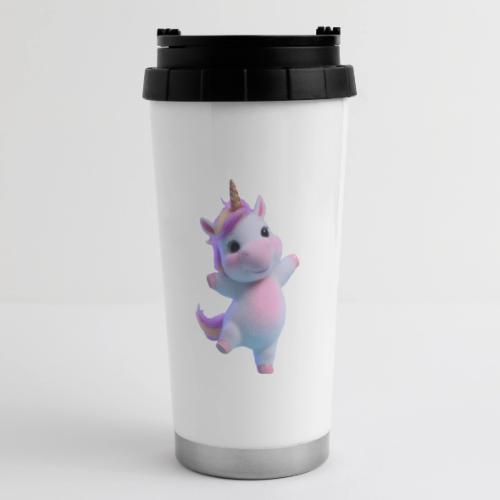Cute Cartoon Unicorn Dancing Joyfully - 16 oz Travel Mug