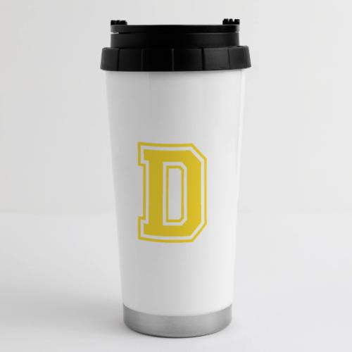 Letter D – Capital Athletic Alphabet Monogram - 16 oz Travel Mug