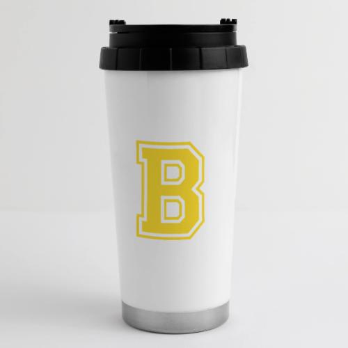 Letter B – Capital Athletic Alphabet Monogram - 16 oz Travel Mug