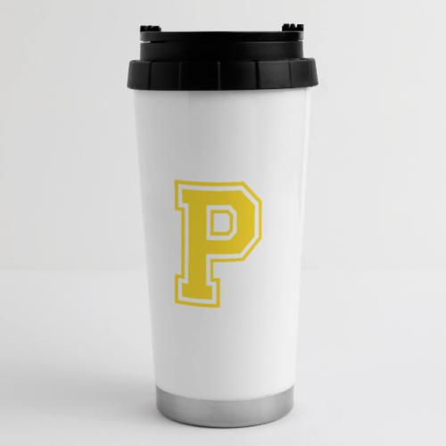 Letter P – Capital Athletic Alphabet Monogram - 16 oz Travel Mug