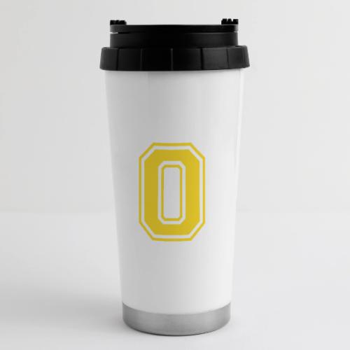 Letter O – Capital Athletic Alphabet Monogram - 16 oz Travel Mug