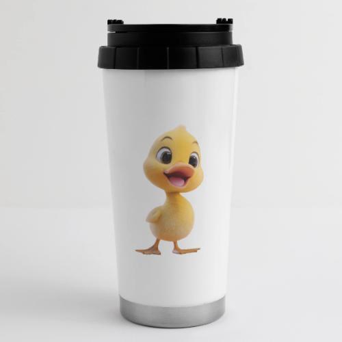 Bright Yellow Baby Duck Smiling - 16 oz Travel Mug