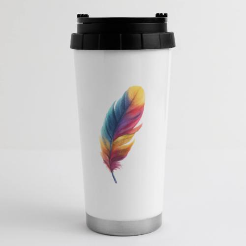 Rainbow Flight Feather - 16 oz Travel Mug