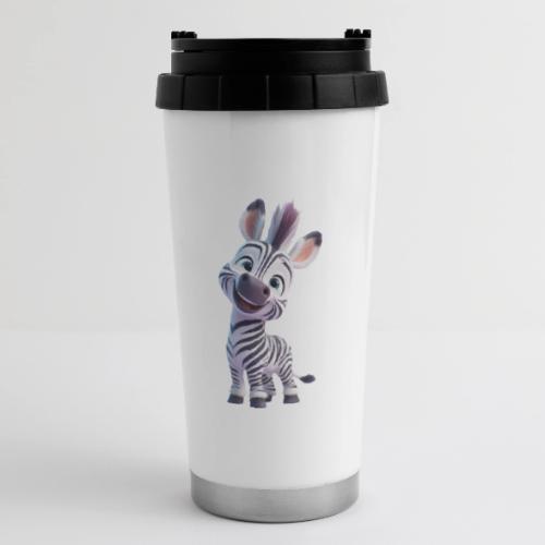 Playful 3D Baby Zebra Smiling Brightly - 16 oz Travel Mug