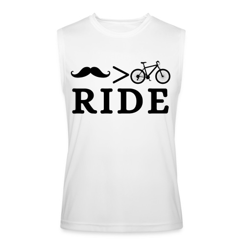 Mustache Ride beats Bicycle Ride - Men’s Performance Sleeveless Shirt