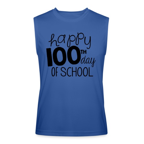Happy 100th Day of School Chalk Teacher T-Shirt - Men’s Performance Sleeveless Shirt