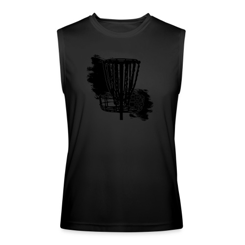 Disc Golf Basket Paint Black Print - Men’s Performance Sleeveless Shirt