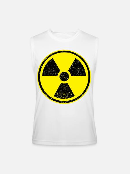 Nuclear Radiation symbol - Men’s Performance Sleeveless Shirt - white