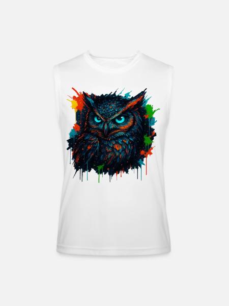 Owl Neon Splash - Men’s Performance Sleeveless Shirt - white