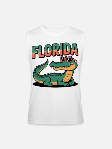 Florida Alligator - Men’s Performance Sleeveless Shirt - white