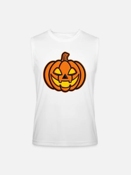 Pumpkin Jack-o-Lantern Patch - Men’s Performance Sleeveless Shirt - white