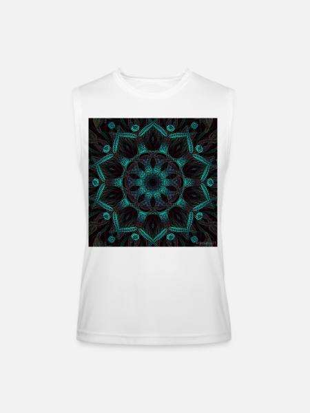 Neon Mandala Fractal Bloom - Men’s Performance Sleeveless Shirt - white