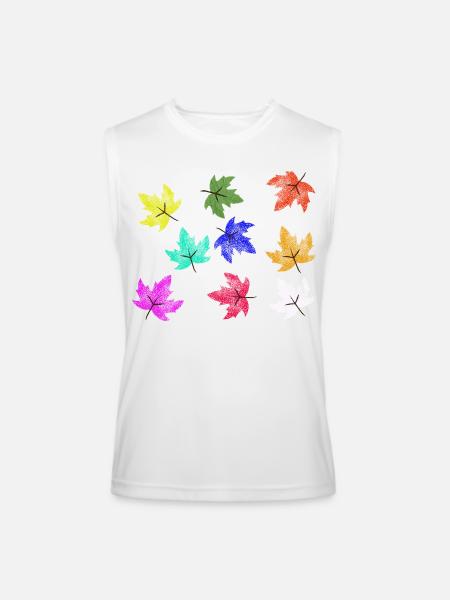 Prismatic Autumn Maple Leaves - Men’s Performance Sleeveless Shirt - white