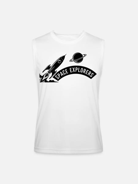 Space Explorers Logo - Men’s Performance Sleeveless Shirt - white