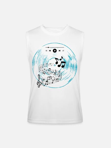 Cyan Vinyl - Men’s Performance Sleeveless Shirt - white