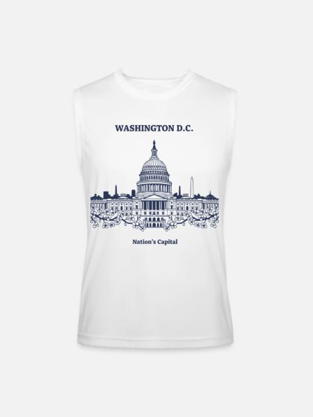Capitol Skyline in Blue - Men’s Performance Sleeveless Shirt - white