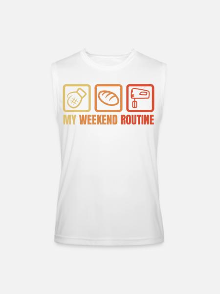 My Weekend Routine - Men’s Performance Sleeveless Shirt - white