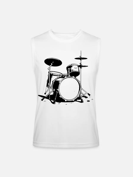 Drum Kit Sketch - Men’s Performance Sleeveless Shirt - white