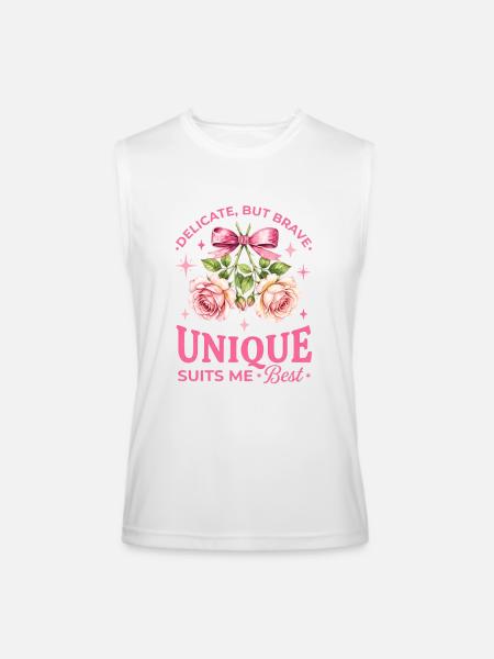 Unique Rose Bloom Ribbon - Men’s Performance Sleeveless Shirt - white