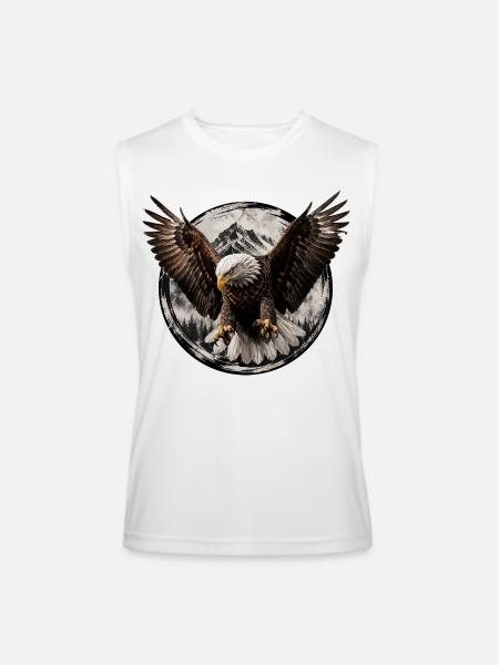 Eagle Over Mountain Circle - Men’s Performance Sleeveless Shirt - white
