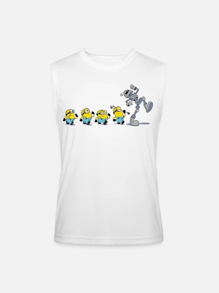 Minions In A Row With Robot - Men’s Performance Sleeveless Shirt - white