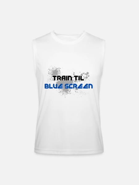 Blue Screen Glitch Splash - Men’s Performance Sleeveless Shirt - white