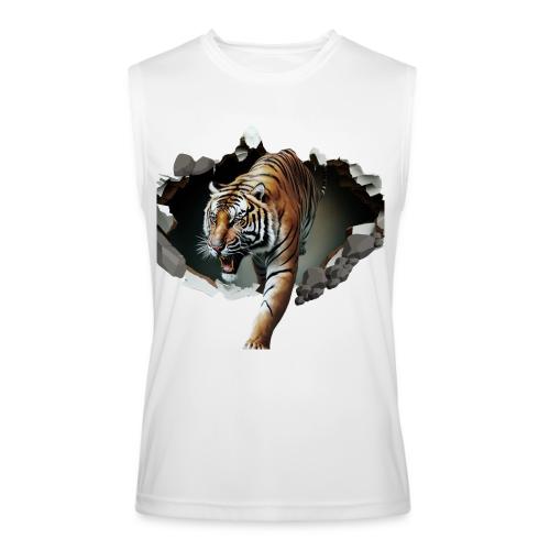 Fashion Design Tiger Coming Out, Wild Feline Tiger - Men’s Performance Sleeveless Shirt